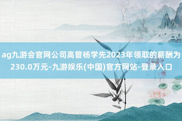 ag九游会官网公司高管杨学先2023年领取的薪酬为230.0万元-九游娱乐(中国)官方网站-登录入口