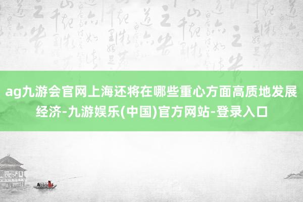 ag九游会官网上海还将在哪些重心方面高质地发展经济-九游娱乐(中国)官方网站-登录入口