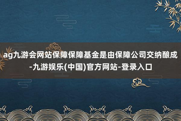 ag九游会网站保障保障基金是由保障公司交纳酿成-九游娱乐(中国)官方网站-登录入口